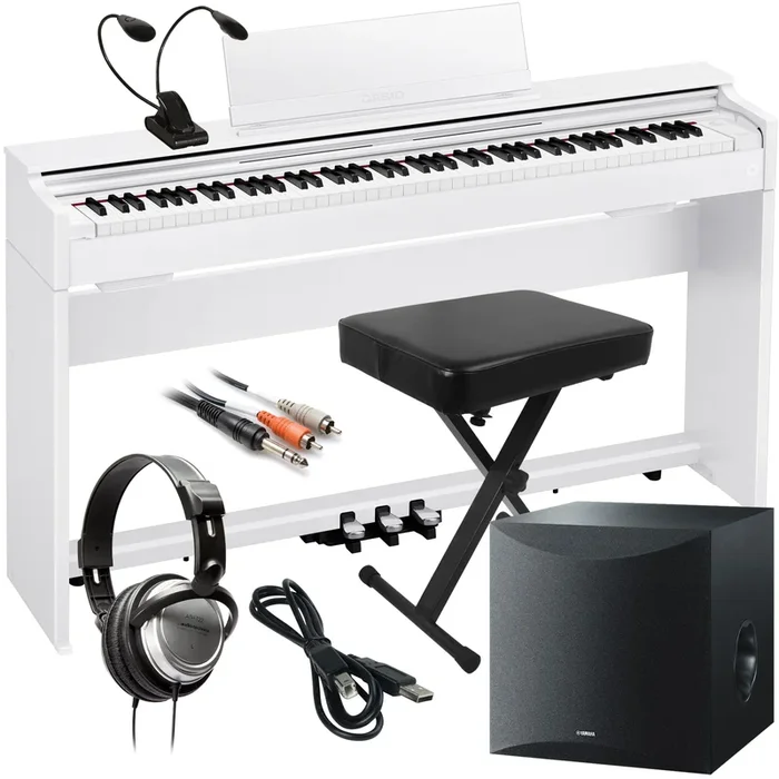 Casio Celviano AP-S200 Digital Piano – White COMPLETE HOME BUNDLE PLUS