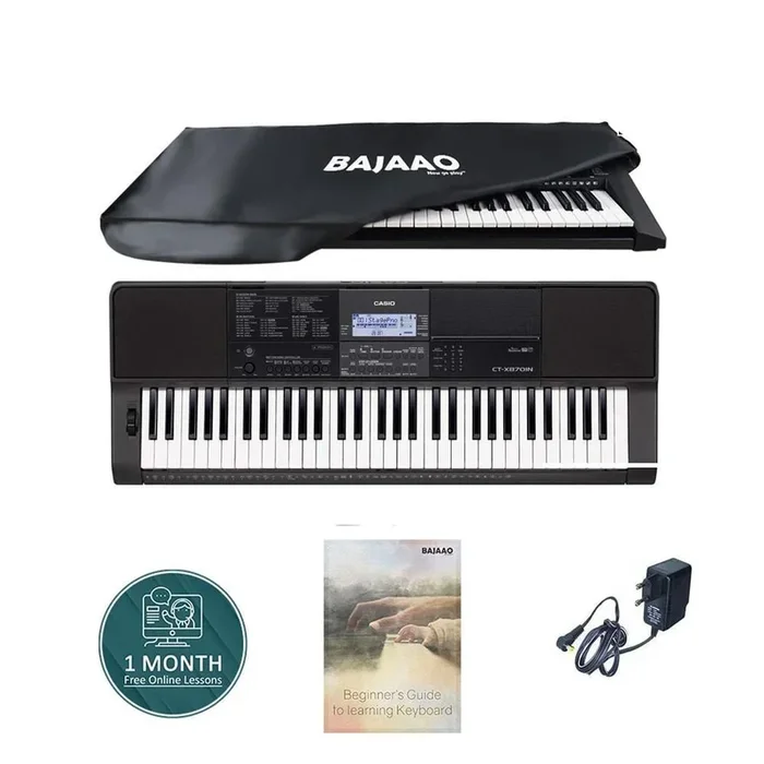 Casio CT-X870IN 61-Key Portable Keyboard With Power Adapter, Dust Cover, Online Lessons & Ebook
