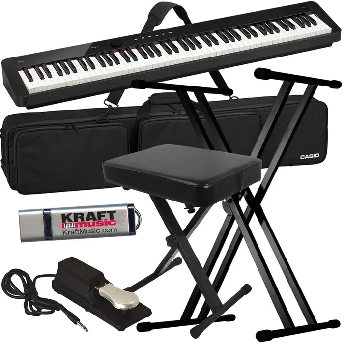 Casio PX-S5000 Digital Piano – Black STAGE ESSENTIALS BUNDLE
