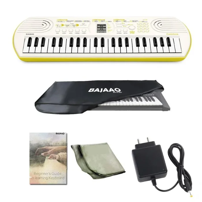 Casio SA-80 Casiotone 44 Key Kids Mini Portable Keyboard with Adapter, Polishing Cloth, Dust Cover, Online Lessons, Warranty & Ebook