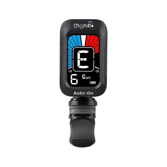 Cherub WST-645 Auto-On Rechargeable Clip Tuner – Black
