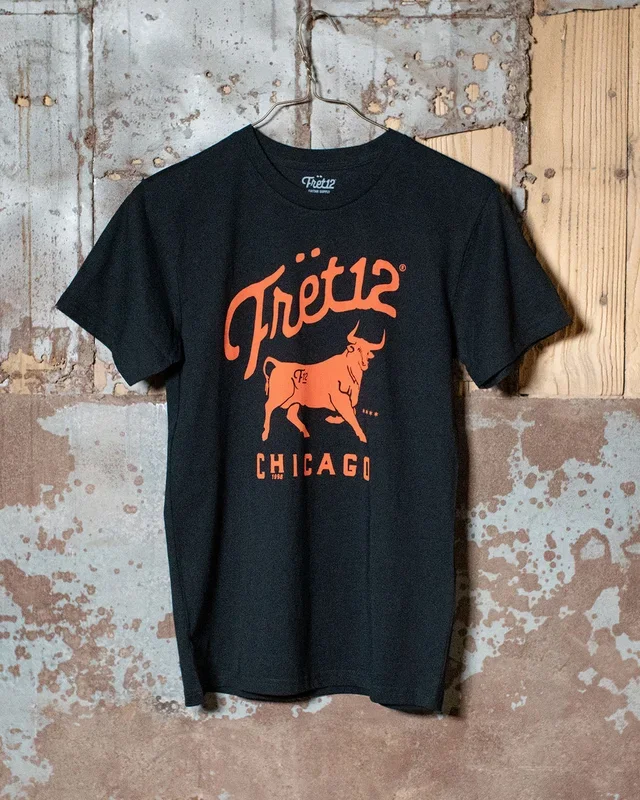 CHICAGO STOCKYARDS T-SHIRT – BLACK MIDWEIGHT
