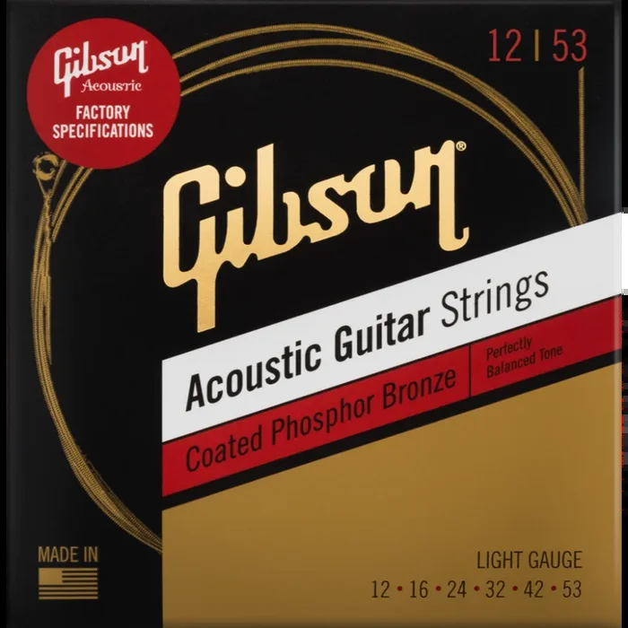 Coated Phosphor Bronze Acoustic Guitar Strings – Light