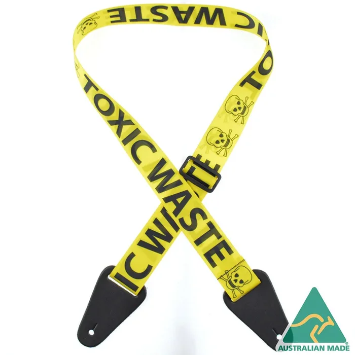 Colonial Leather – Toxic Waste Printed Webbing Guitar Strap