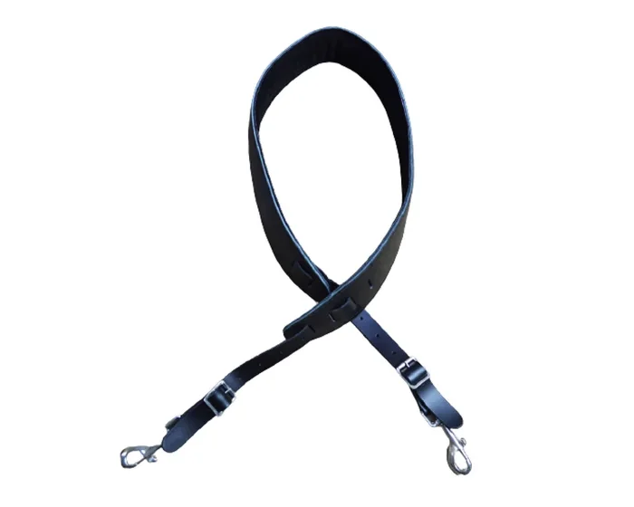 Colonial Leather Black Leather Banjo Cradle with Hooks