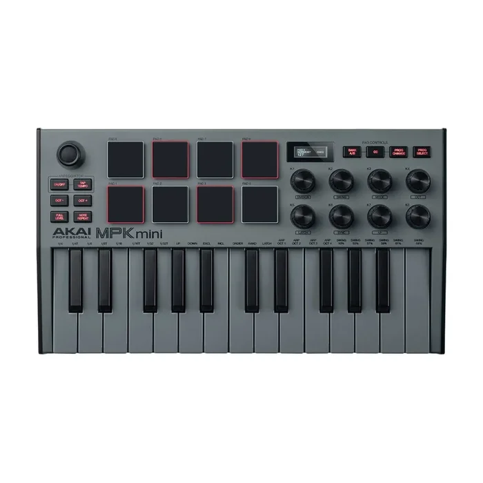 Controlador de Teclado Akai Professional MPK Mini MK III de 25 Teclas – Gris