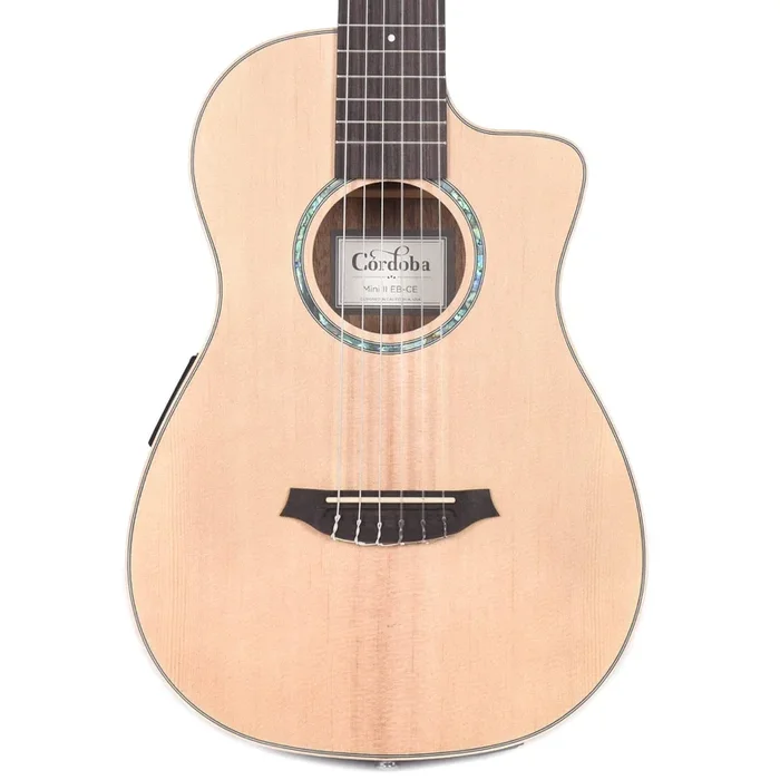 Cordoba Mini II EB-CE Spruce/Striped Ebony w/Pickup & On-Board Tuner