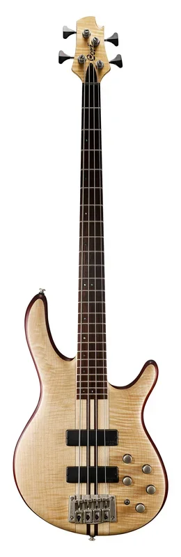 Cort A4PLUSFMMHOPN Artisan Series A4 Plus Bass Guitar, Open Pore Natural