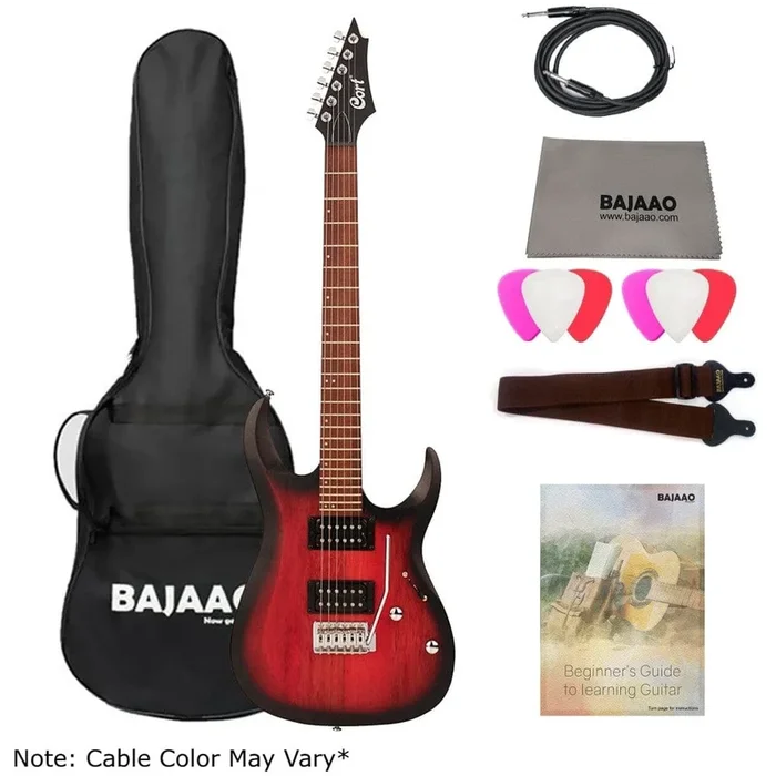 Cort X100 6-String Electric Guitar with Dust Cover, Strap, Picks, Cloth, Cable & Ebook