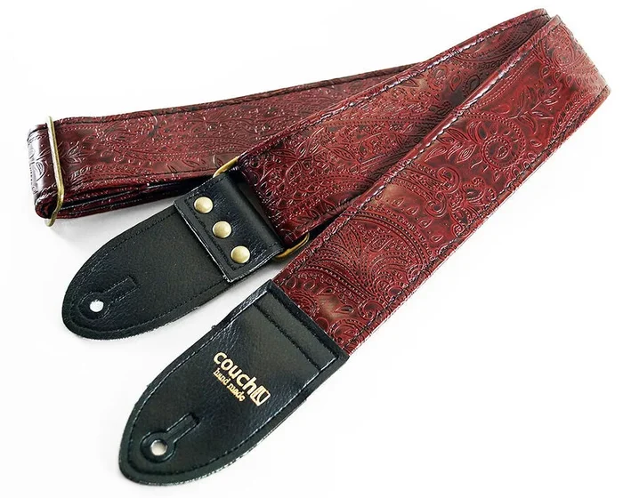 Couch Straps Paisley Oxblood Guitar Strap w/ Custom Hardware
