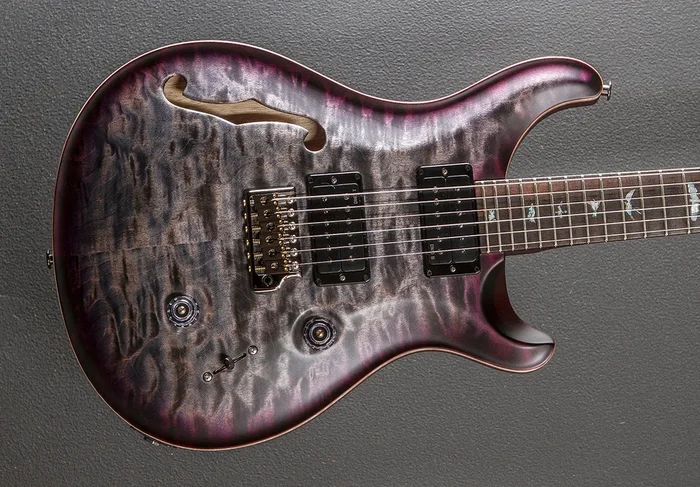 Custom 24 Semi-Hollow Wood Library Limited – Charcoal Purple Burst w/Korina