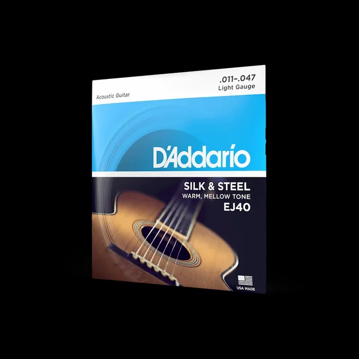 D’Addario 11-47 Light Acoustic “Silk and Steel” Acoustic Guitar Strings
