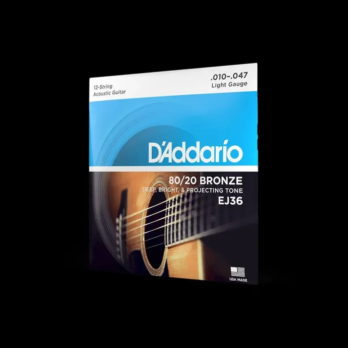 D’Addario 80/20 Bronze Acoustic Guitar Strings | 12-String | Light | 10-47