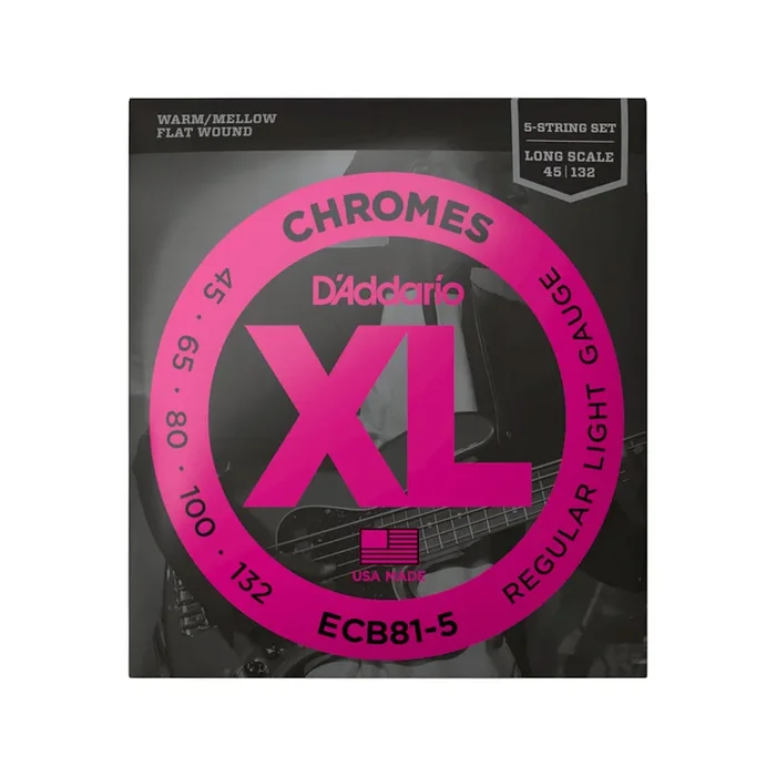 D’Addario ECB81-5 Chromes Flat 45-132 Long