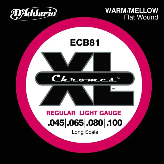 D’Addario ECB81 XL Chromes Flatwound Bass Strings