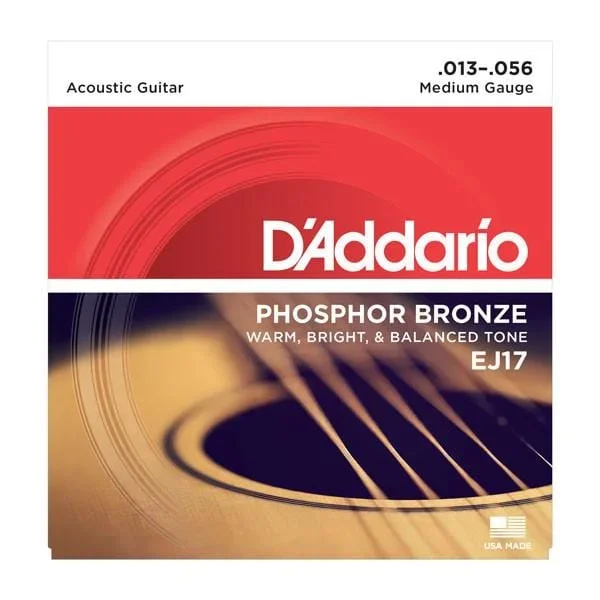 D’Addario EJ17 Phosphor Bronze Medium Acoustic Strings – 0.13-0.56