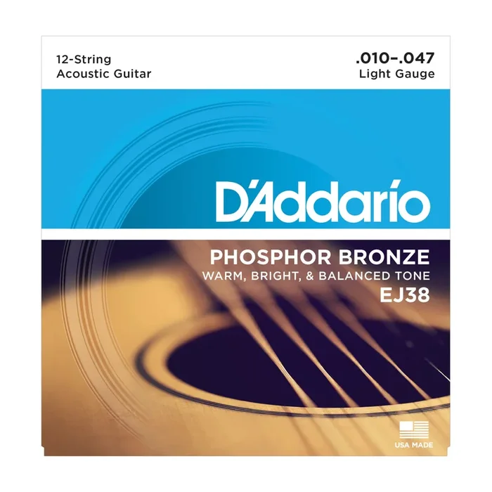 D’Addario EJ38 12-String Phosphor Bronze, Light, 10-47