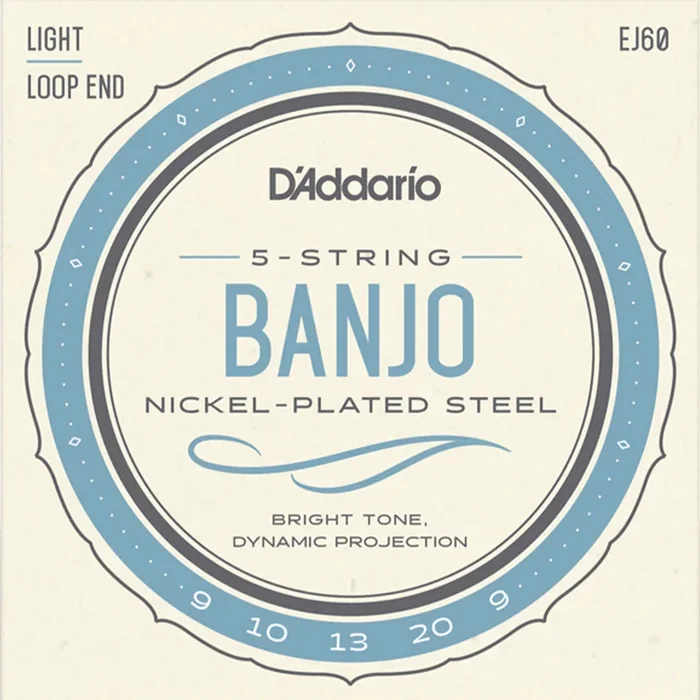 D’Addario EJ60 Nickel Wound 5-String Banjo String Set, Light