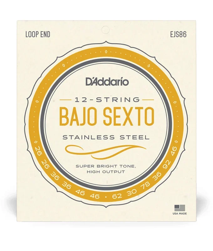 D’Addario EJS86 Bajo Sexto Stainless Steel Strings