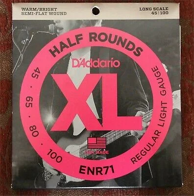 D’Addario ENR71 Chromes Half Round Electric Bass Strings Regular Light Gauge Long Scale