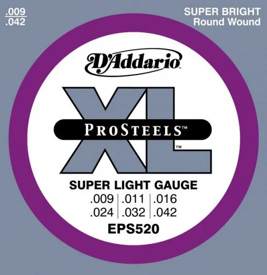 D’Addario EPS520 ProSteels Super Light Electric Guitar Strings