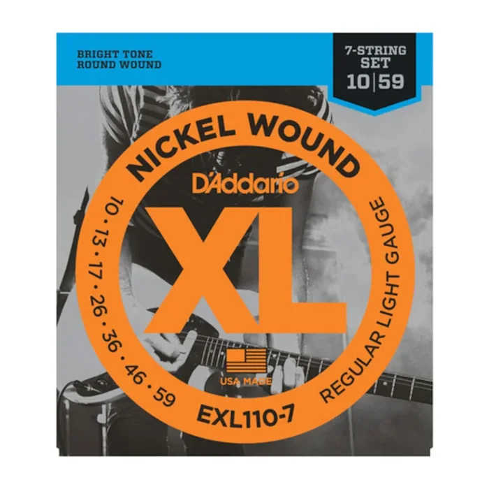 D’Addario EXL110-7 Regular Light Gauge 10-59 Nickel Wound 7-String Electric Guitar Strings