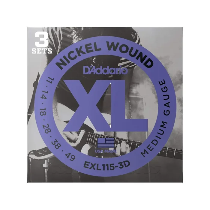 D’Addario EXL115-3D Electric Medium 11-49 3-Pack