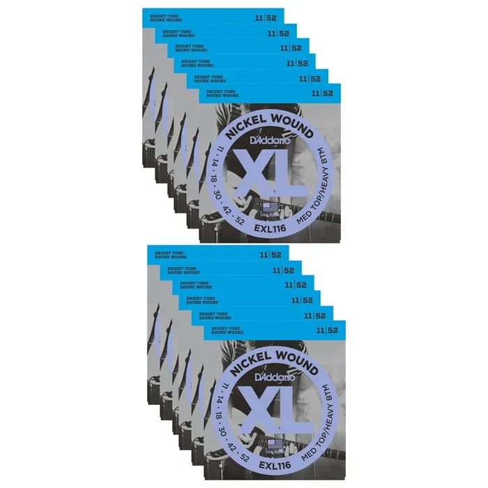 D’Addario EXL116 Electric Medium/Heavy 11-52 (12 Pack Bundle)