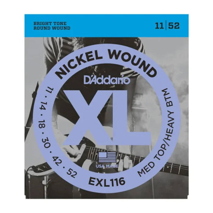 D’Addario EXL116 Medium Top/Heavy Bottom 11-52 Nickle Wound Electric Guitar Strings