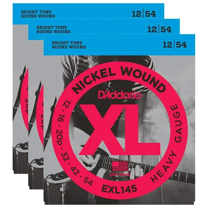 D’Addario EXL145 Electric Heavy 12-54 (3 Pack Bundle)
