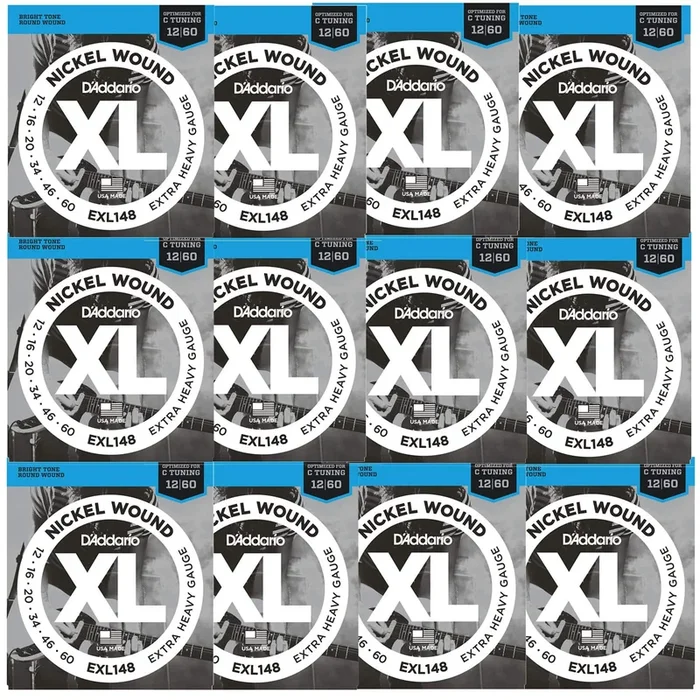 D’Addario EXL148 Electric Extra Heavy 12-60 12 Pack Bundle