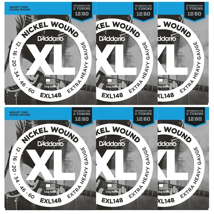 D’Addario EXL148 Electric Extra Heavy 12-60 6 Pack Bundle