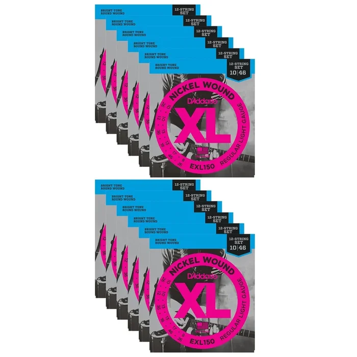 D’Addario EXL150 Electric 12-String 10-46/26 (12 Pack Bundle)
