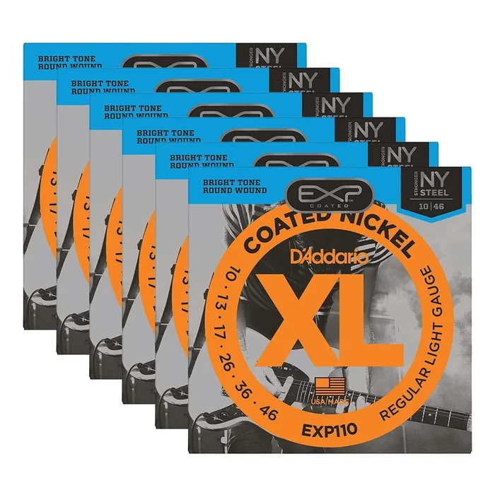 D’Addario EXP110 Electric Coated Light 10-46 6 Pack Bundle