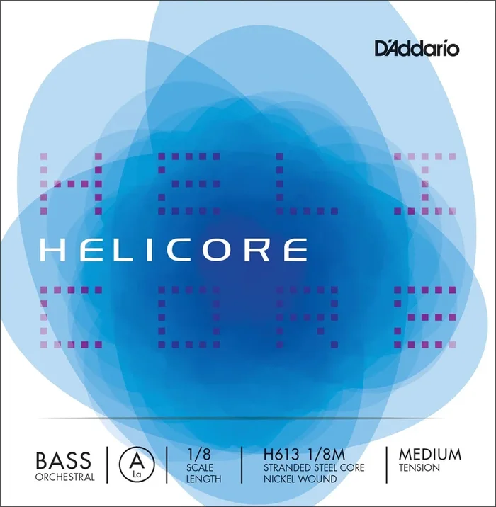 D’Addario Helicore Orchestral Bass Single A String, 1/8 Scale, Medium Tension