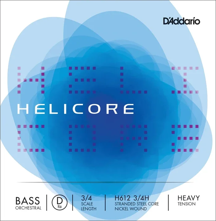 D’Addario Helicore Orchestral Bass Single D String, 3/4 Scale, Heavy Tension