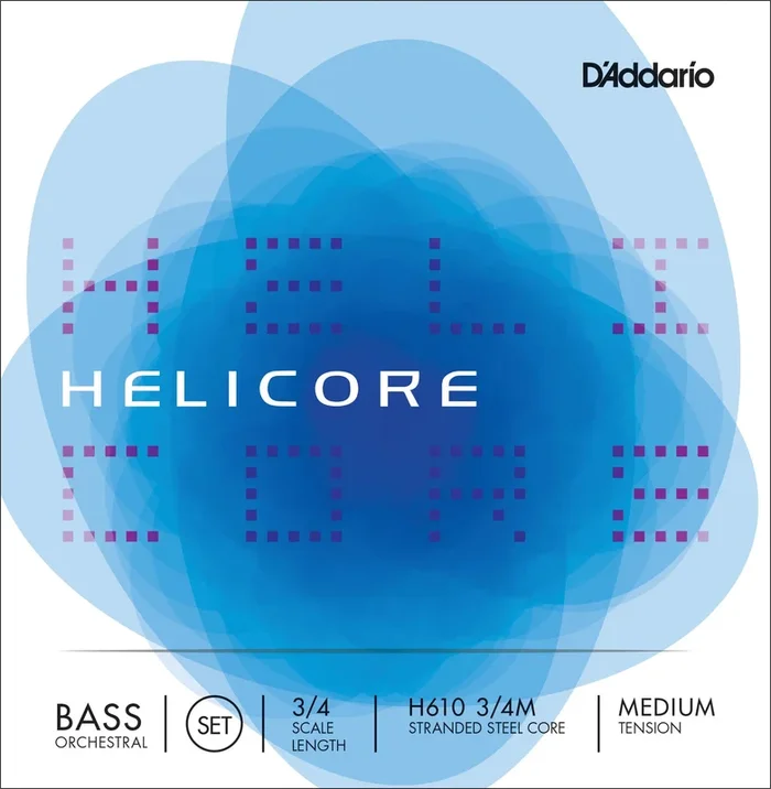 D’Addario Helicore Orchestral Bass String Set, 3/4 Scale, Medium Tension