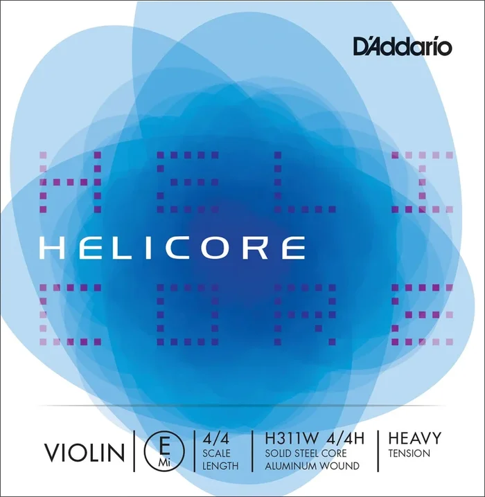 D’Addario Helicore Violin Single Aluminum Wound E String, 4/4 Scale, Heavy Tension