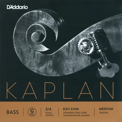 D’Addario Kaplan 3/4 titanium bass G string, medium