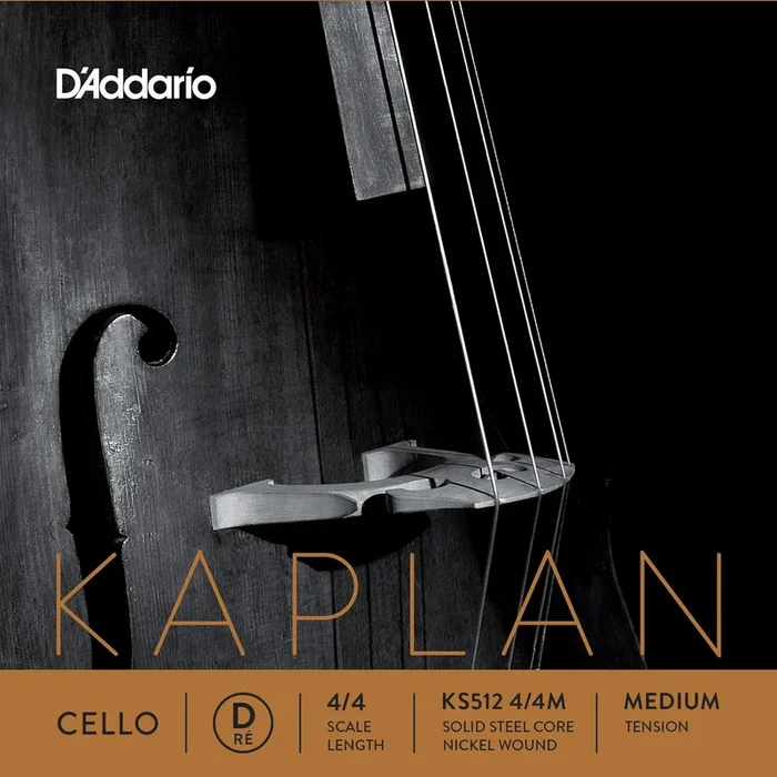 D’Addario Kaplan Cello Single D String, 4/4 Scale, Medium Tension