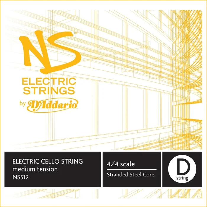 D’Addario NS Electric Cello Single D String, 4/4 Scale, Medium Tension