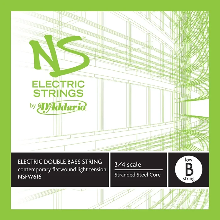 D’Addario NS Electric Contemporary Bass Single Low B String, 3/4 Scale, Medium Tension