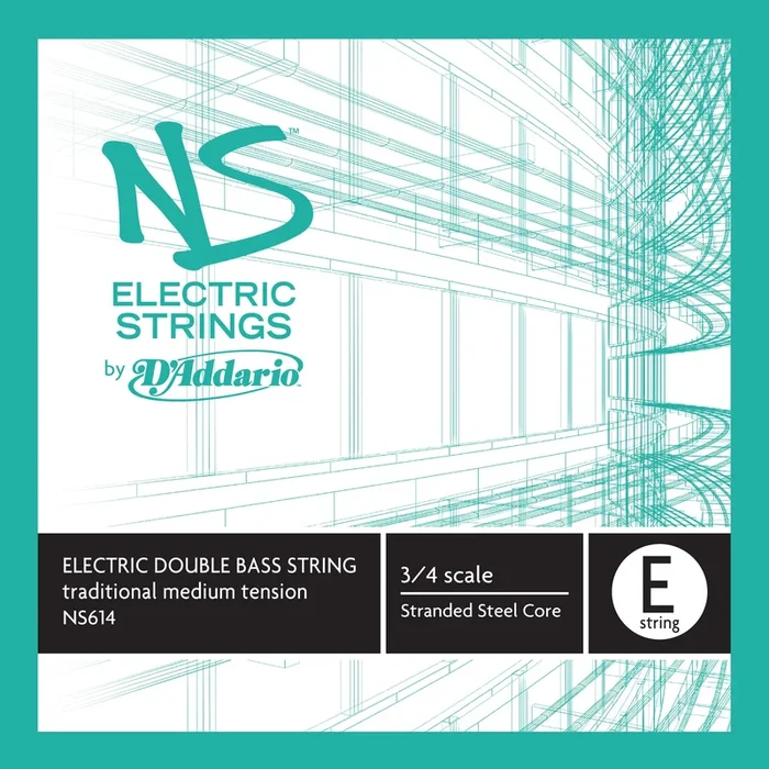 D’Addario NS Electric Traditional Bass Single E String, 3/4 Scale, Medium Tension