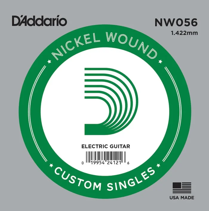 D’Addario NW056 Nickel Wound Electric Guitar Single String, .056