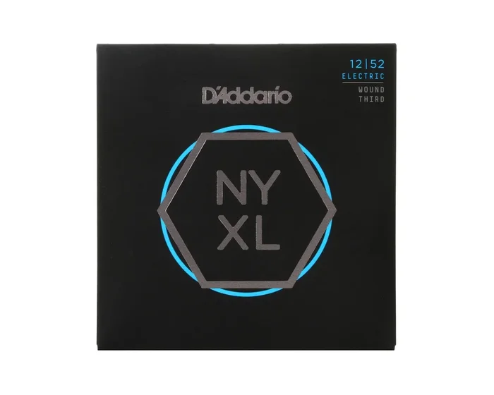 D’Addario NYXL1252W 12-52 Nickel Wound Electric Guitar Strings – Light with a Wound 3rd