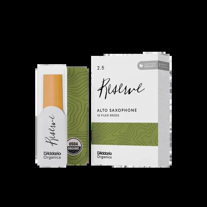 D’Addario Organic Reserve Alto Saxophone Reeds, Strength 2.5 (10-Pack)
