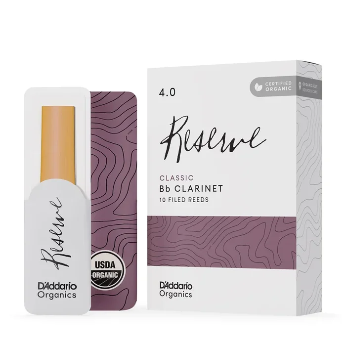 D’Addario Organic Reserve Classic Bb Clarinet Reeds, Strength 4.0, 10-pack