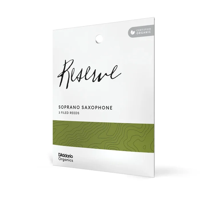D’Addario Organic Reserve Soprano Saxophone Reeds, Strength 3.0+, 3-Pack