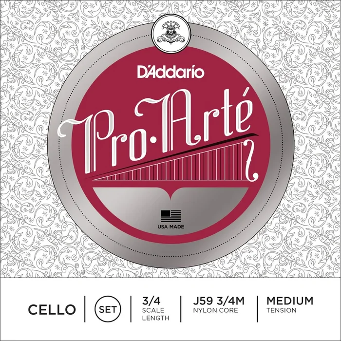 D’Addario Pro-Arte Cello String Set, 3/4 Scale, Medium Tension