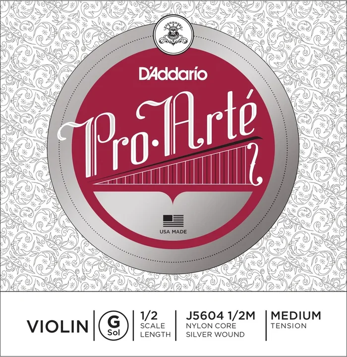 D’Addario Pro-Arte Violin Single G String, 1/2 Scale, Medium Tension